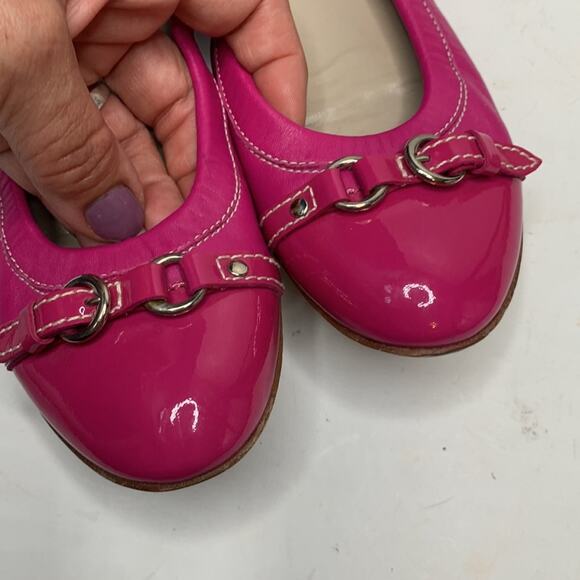 AGL Cap-toe Monika Hot Pink Ballet Flat Shoe S-151 Sz 37 EU / 7 US - Picture 3 of 9